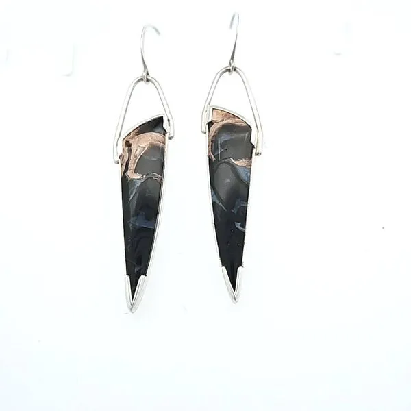 Patti Page Sterling Silver Earrings with Fossilized Palm ...