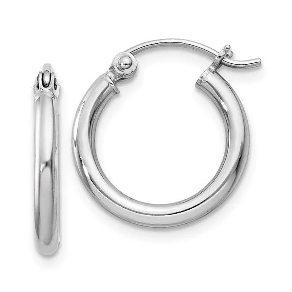 Elegant Sterling Silver Hoop Earrings – 2mm Thick, ...