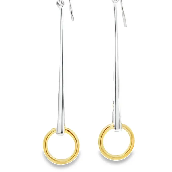 Joryel Vera Rhodium Sterling Silver Earrings with 14K Gold Plate Dangle | Elegant Jewelry/ VanScoy Jewelers of Wyomissing Van Scoy Jewelers Wyomissing, PA