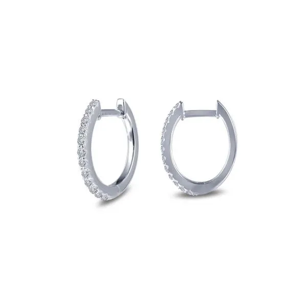 LAFONN Oval Huggie Hoops with LASSAIRE Simulated Diamonds...