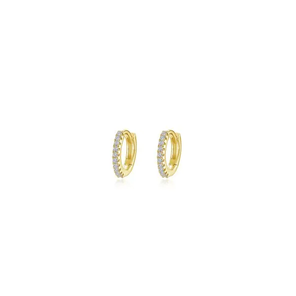 Lafonn Charm Huggie Earrings with Lassaire Simulated Diam...