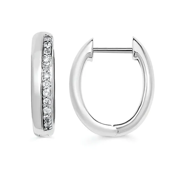 1/4 CTW Diamond Hoop Earrings in Sterling Silver | Elegant Diamond Jewelry/ VanScoy Jewelers of Wyomissing Van Scoy Jewelers Wyomissing, PA