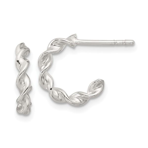 Sterling Silver E-coated Twisted Post Hoop Earrings | Elegant and Stylish Jewelry Van Scoy Jewelers Wyomissing, PA