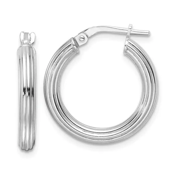 Sterling Silver 3mm Round Polished Ridge Hoop Earrings – Sleek & Timeless/ VanScoy Jewelers of Wyomissing Van Scoy Jewelers Wyomissing, PA