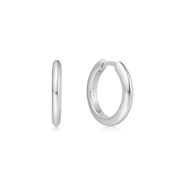 Ania Haie Sterling Silver Tube Small Huggie Hoop Earrings...