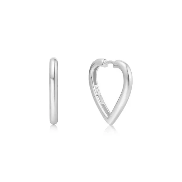 ANIA HAIE Sterling Silver Medium Heart Hoop Earrings - Elegant & Timeless Jewelry/ VanScoy Jewelers of Wyomissing Van Scoy Jewelers Wyomissing, PA