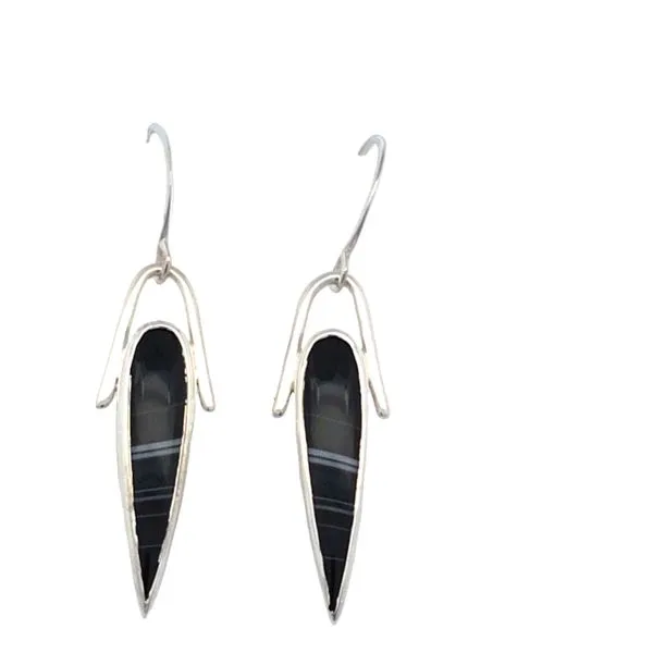 Patti Page Sterling Silver Large Agate Earrings Van Scoy Jewelers Wyomissing, PA