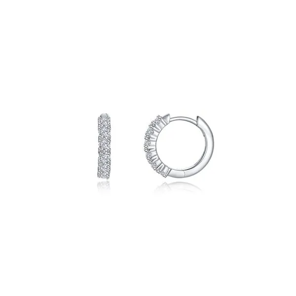 Lafonn Sterling Silver Small Hoop Earrings – 1.70 TW CZs, Platinum Plated Van Scoy Jewelers Wyomissing, PA