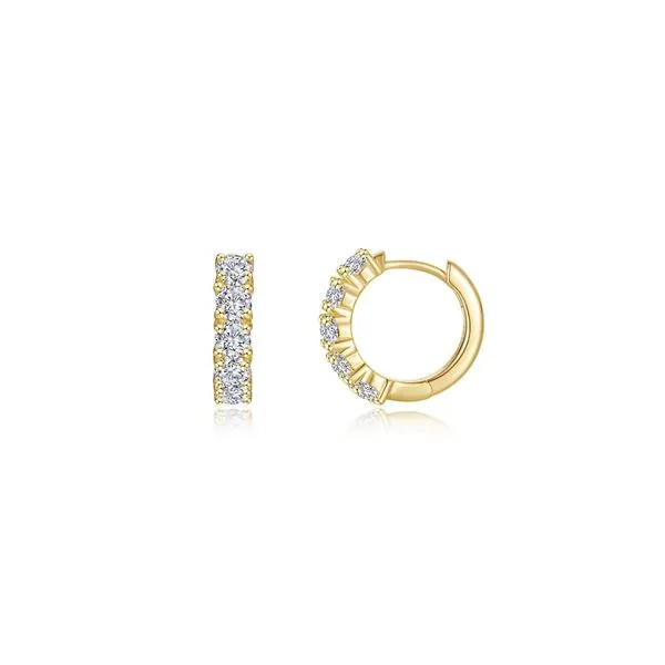 Lafonn Gold-Plated Sterling Silver Small Hoop Earrings – 1.10 CT CZ Van Scoy Jewelers Wyomissing, PA