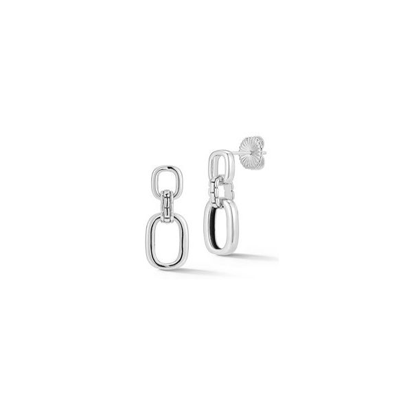JAI Sterling Silver Open Statement Link & Box Chain Drop Earrings – Bold Modern Design Van Scoy Jewelers Wyomissing, PA