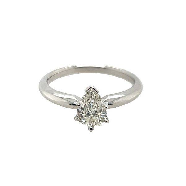 14k WG 0.83CTTW Pear Diamond Solitaire Ring Vaughan's Jewelry Edenton, NC