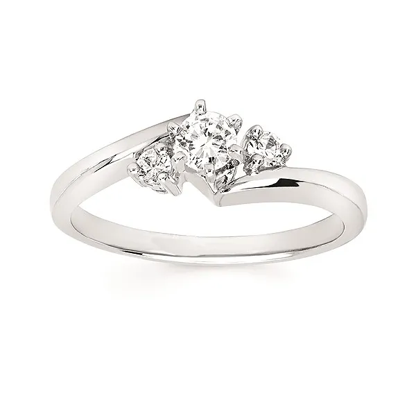 14k WG 0.30CTTW 3-Stone Round Diamond Engagement Ring Vaughan's Jewelry Edenton, NC
