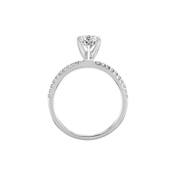 14k WG 0.95CTTW 0.79CT Round Center Diamond Engagement Ring on Accented Shank Image 2 Vaughan's Jewelry Edenton, NC