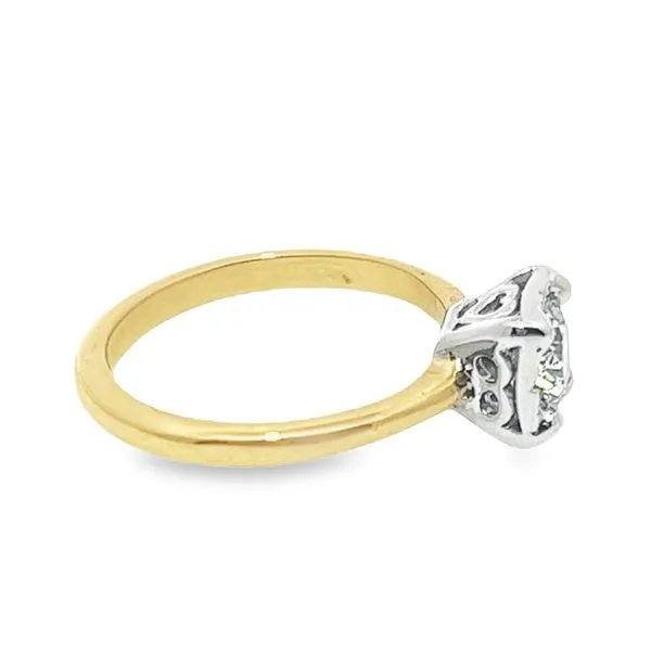 14k YG 0.80CT Round Diamond with WG Miracle Top Solitaire, GH Image 2 Vaughan's Jewelry Edenton, NC
