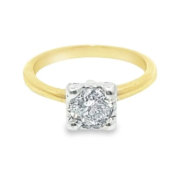 14k YG 0.80CT Round Diamond with WG Miracle Top Solitaire, GH Vaughan's Jewelry Edenton, NC