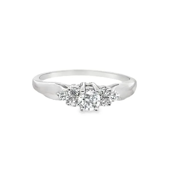 6.75, 10k WG 0.36CTTW Round Dia Engagement Ring w/ Rd Dia Accent Stones (Previously Owned) Vaughan's Jewelry Edenton, NC