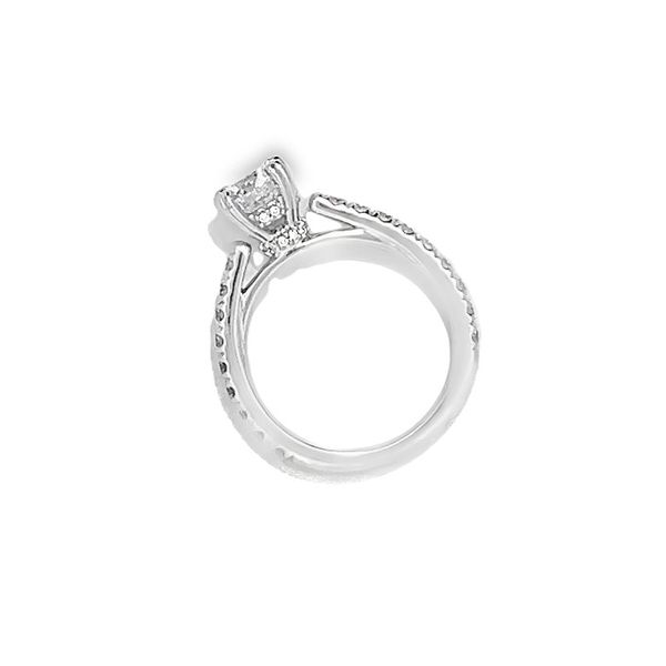 14k WG 2.57CTTW 1.01CT Round Hidden Halo on 0.50CTTW Diamond French-Set Cathedral Shank Image 3 Vaughan's Jewelry Edenton, NC