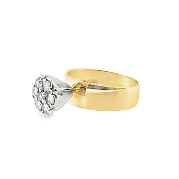 4, 14k YG 0.50CTTW Cluster Dia Ring on Wide Band (Previously Owned) 3.71gr Image 3 Vaughan's Jewelry Edenton, NC