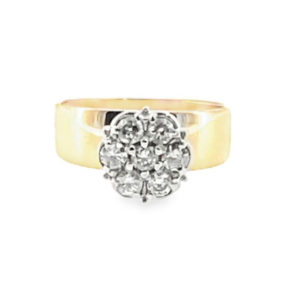 4, 14k YG 0.50CTTW Cluster Dia Ring on Wide Band (Previously Owned) 3.71gr Vaughan's Jewelry Edenton, NC
