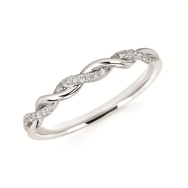 14k WG 0.10CTTW Diamond Twisted Wedding Band Vaughan's Jewelry Edenton, NC