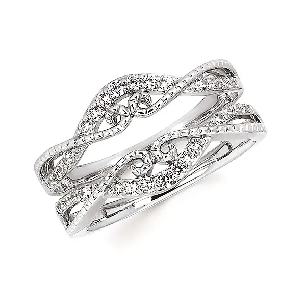 14k WG 0.33CTTW Curved Diamond Filigree Drop Guard Vaughan's Jewelry Edenton, NC