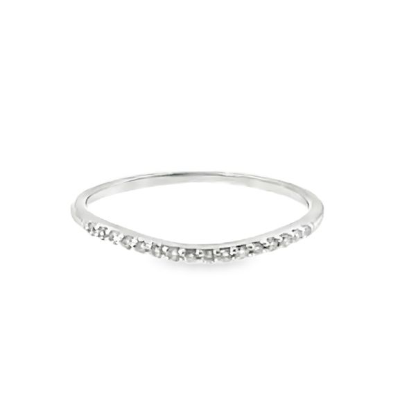 9.25, 14k WG 0.15CTTW Diamond Curved Band Ring (Previously Owned) 1.30gr Vaughan's Jewelry Edenton, NC