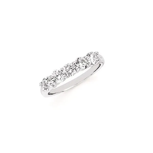 14k YG 1.00CTTW 5 Stone Prong Set Round Diamond Anniversary Band Vaughan's Jewelry Edenton, NC