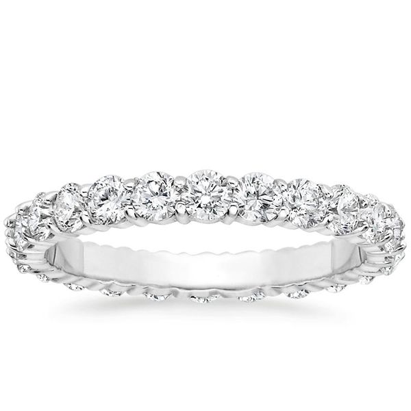 14k WG 1.00CTTW Prong Set Round Eternity Band, GH SI (FREE Lifetime Finger Size Exchange-No Limit) Vaughan's Jewelry Edenton, NC