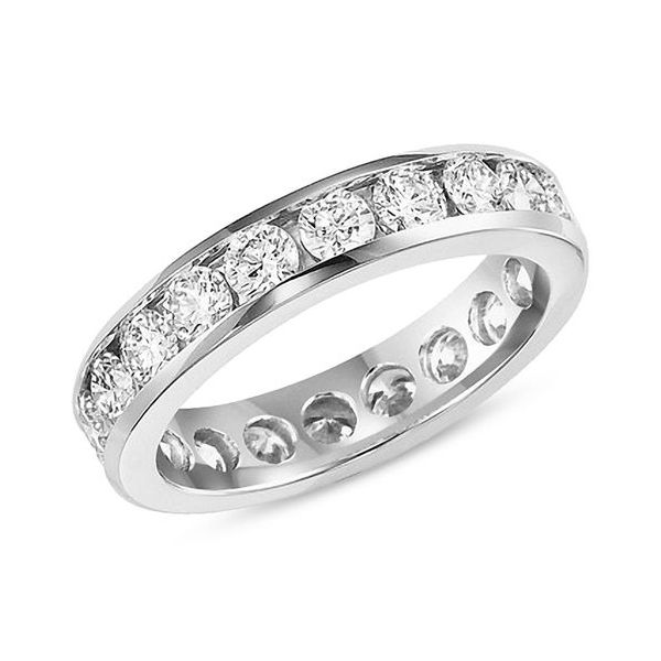 14k WG 1.00CTTW Channel Set Round Eternity Band, GH SI (FREE Lifetime Finger Size Exchange-No Limit) Vaughan's Jewelry Edenton, NC