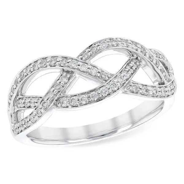 14k WG 0.34CTTW Diamond Crossover Ring Vaughan's Jewelry Edenton, NC