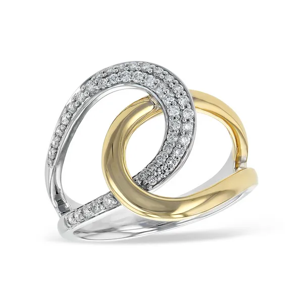 14k YG/WG 0.25CTTW Diamond Open Link Ring Vaughan's Jewelry Edenton, NC