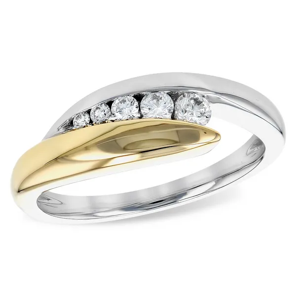 14k WG/YG 0.21CTTW Graduating Diamond Journey Ring Vaughan's Jewelry Edenton, NC