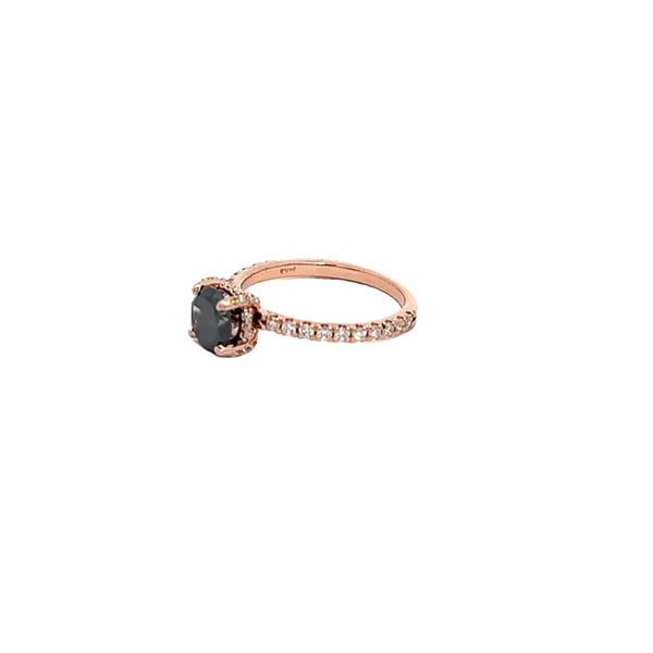 7, 14k RG 1.65CTTW 1.19CT Black Diamond Center with White Diamond Accents Image 2 Vaughan's Jewelry Edenton, NC