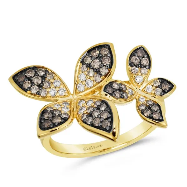 7, 14k YG 0.70CTTTW Double Ombre Diamond Floral Ring Vaughan's Jewelry Edenton, NC