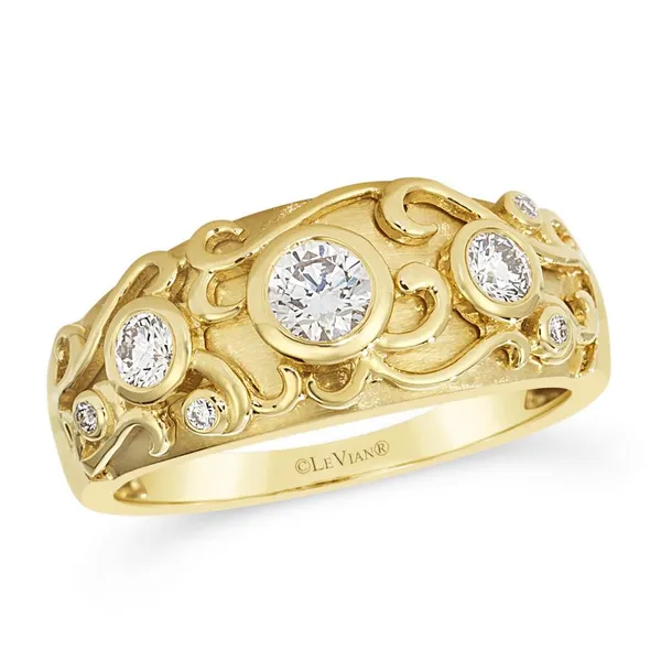 7, 14k YG 0.42CTTW Vintage Scroll Diamond Band Vaughan's Jewelry Edenton, NC