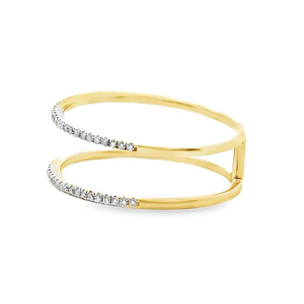 7, 14k YG 0.1716CTTW Dia Double Row Negative Space Ring Image 2 Vaughan's Jewelry Edenton, NC