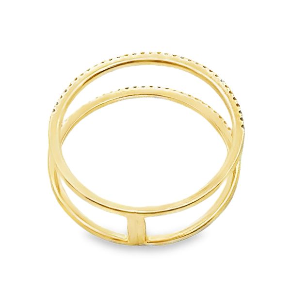 7, 14k YG 0.1716CTTW Dia Double Row Negative Space Ring Image 3 Vaughan's Jewelry Edenton, NC