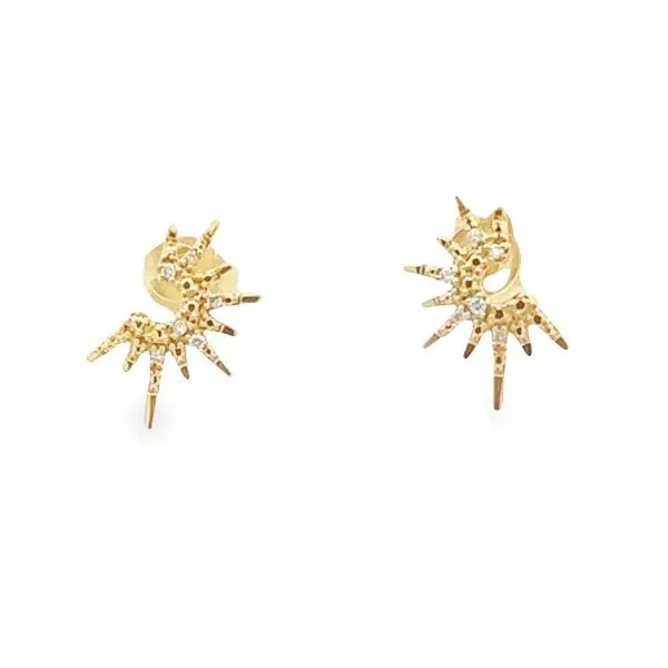 10k YG 0.04CTTW Diamond Sunshine Earrings Image 2 Vaughan's Jewelry Edenton, NC