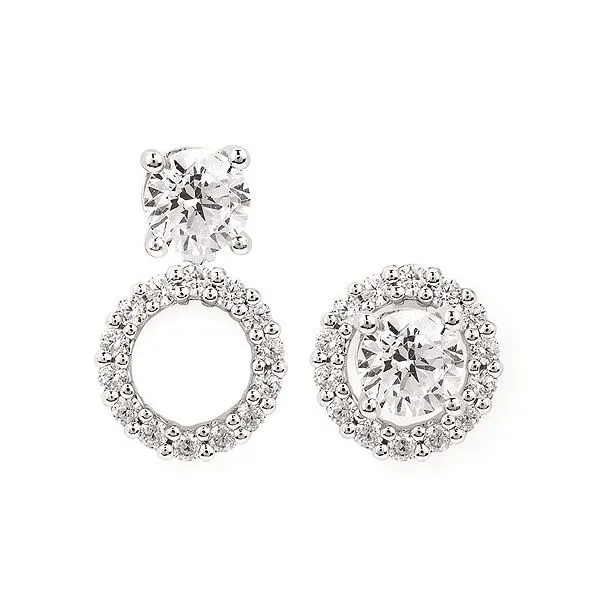 14k WG 0.37CTTW Round Halo Convertible Earring Jackets Vaughan's Jewelry Edenton, NC