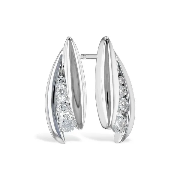 14k WG 0.21CTTW Graduated Diamond Journey Stud Earrings Vaughan's Jewelry Edenton, NC