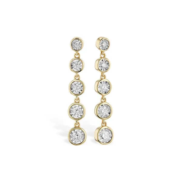 14k YG 0.36CTTW 5 Illusion Diamond Drop Earrings Vaughan's Jewelry Edenton, NC