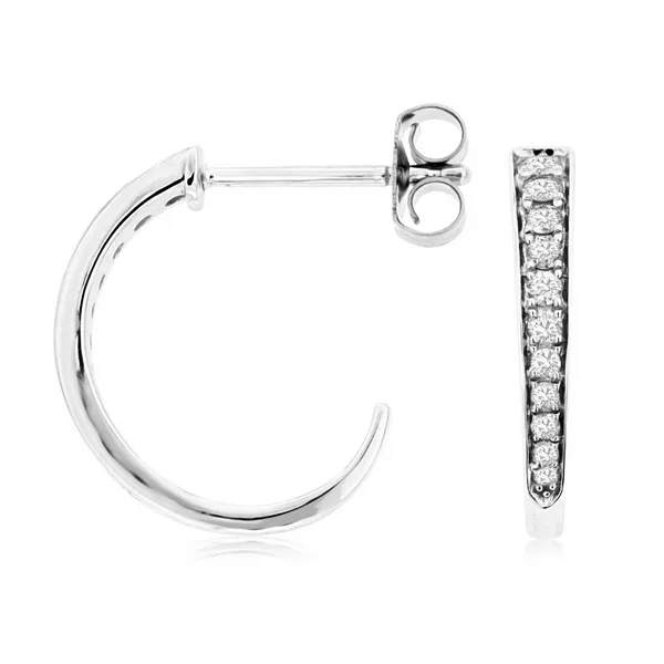 14k WG 0.25CTTW Graduated Diamond Hoop Earrings Vaughan's Jewelry Edenton, NC