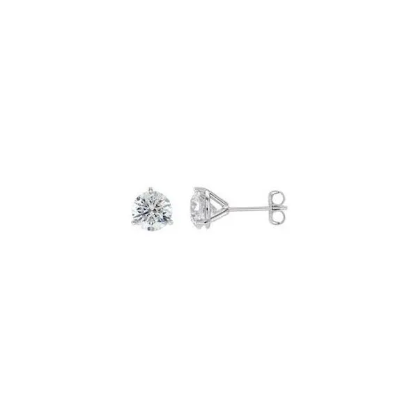 14k WG 0.60CTW 3 Prong Round Diamond Stud Earrings Vaughan's Jewelry Edenton, NC