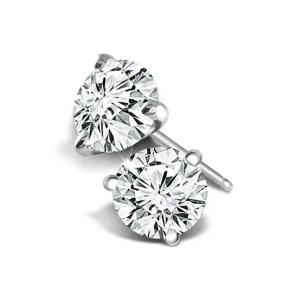 14k WG 0.33CTTW Martini Style Round Diamond Stud Earrings Vaughan's Jewelry Edenton, NC