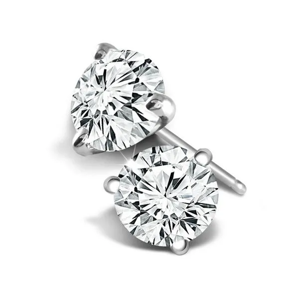 14k WG 0.72CTTW Martini Style Round Diamond Stud Earrings Vaughan's Jewelry Edenton, NC