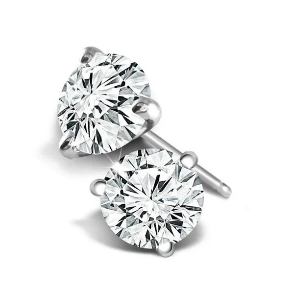14k WG 1.01CTTW Martini Style Round Diamond Stud Earring Vaughan's Jewelry Edenton, NC