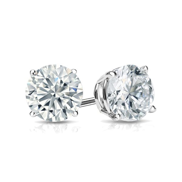 14k WG 1.04CTTW Round Diamond Stud Earrings Vaughan's Jewelry Edenton, NC
