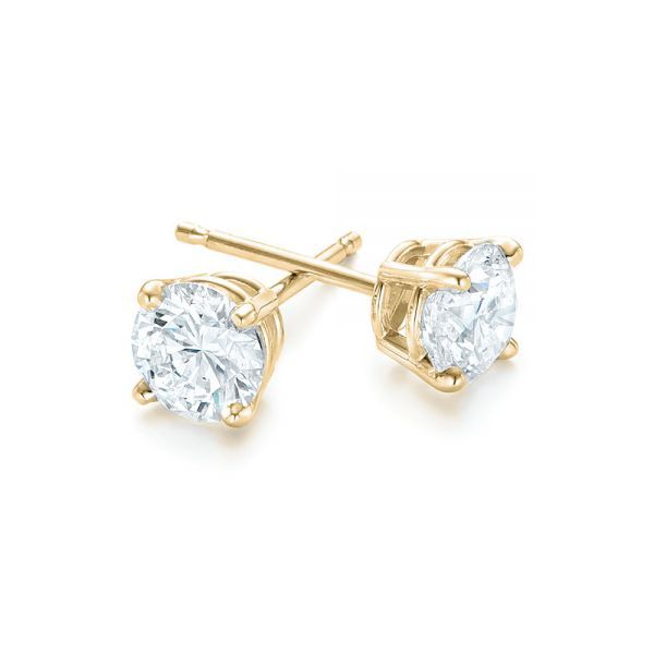 14k YG 0.25CTTW Basket Round Diamond Stud Earrings Vaughan's Jewelry Edenton, NC