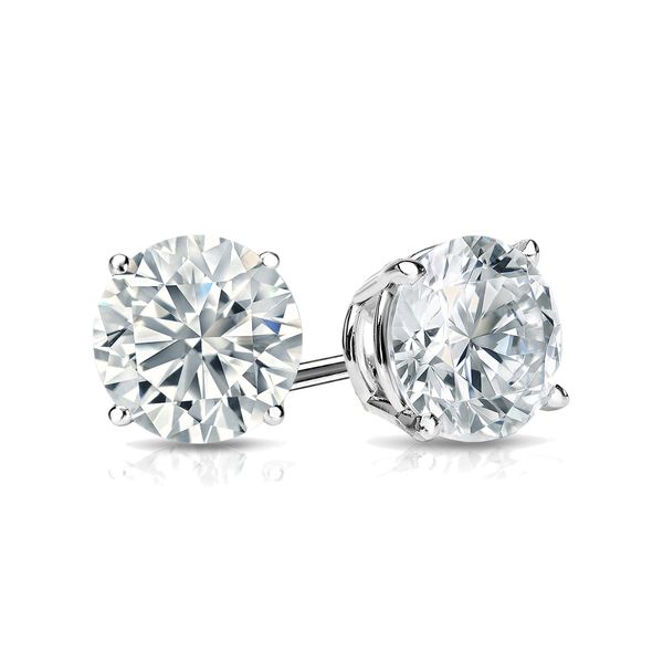 14k WG 0.60CTTW Basket Round Diamond Stud Earrings Vaughan's Jewelry Edenton, NC