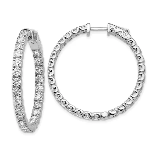 14k WG 4.83CTTW Inside Out LAB Grown Diamond Hoops Vaughan's Jewelry Edenton, NC